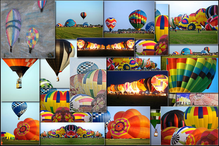 Hot Air Balloon Collage Rectangle Photograph by Thomas Woolworth