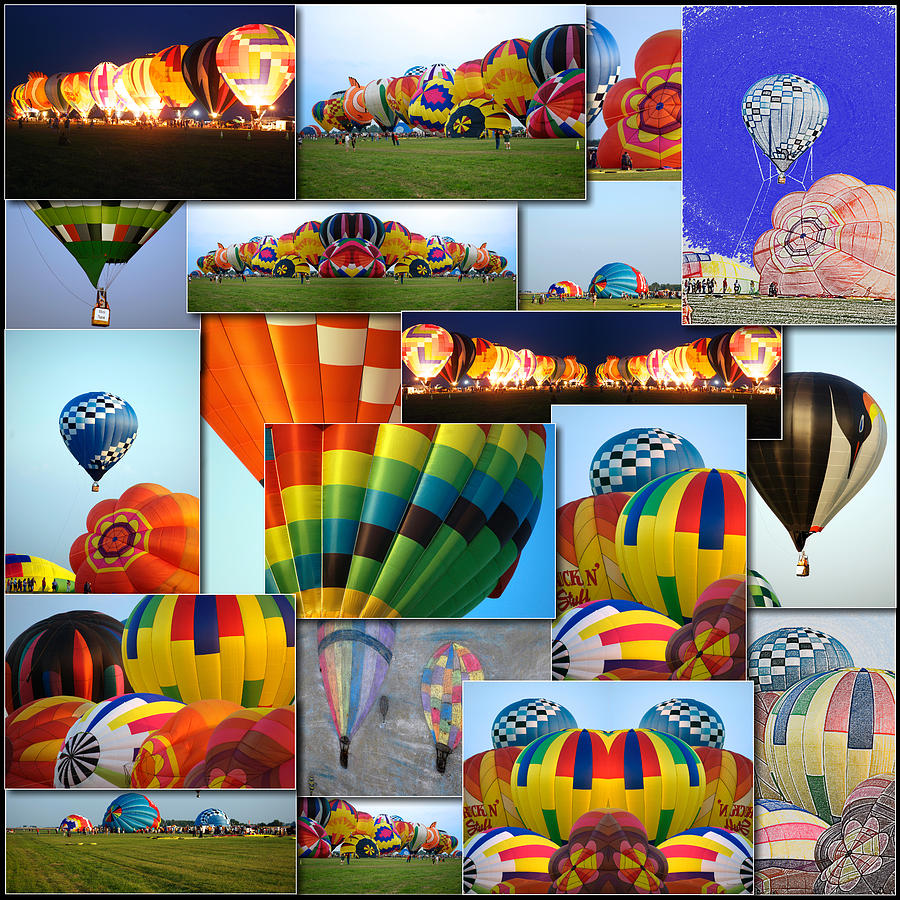 Hot Air Balloon Collage Square Photograph by Thomas Woolworth - Fine ...