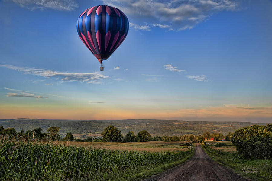 Hot Air Balloon Cruising the Valley Photograph by Joe Granita