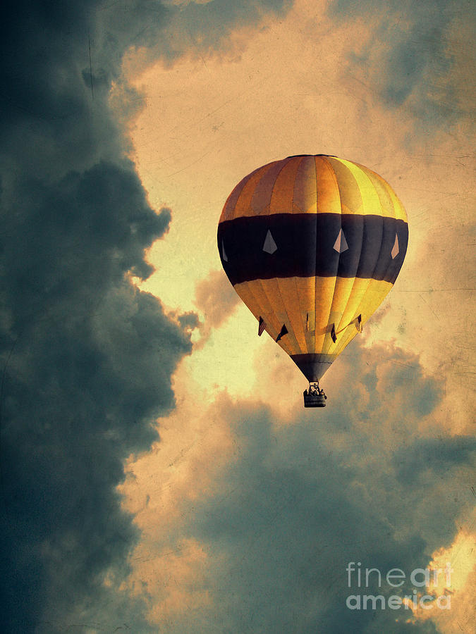Hot Air Balloon in Stormy Sky Photograph by Jill Battaglia