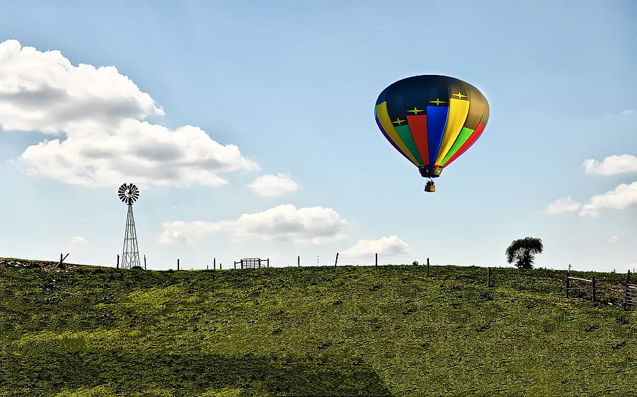 Hot Air Balloon in the Farmlands Photograph by Bill Cannon