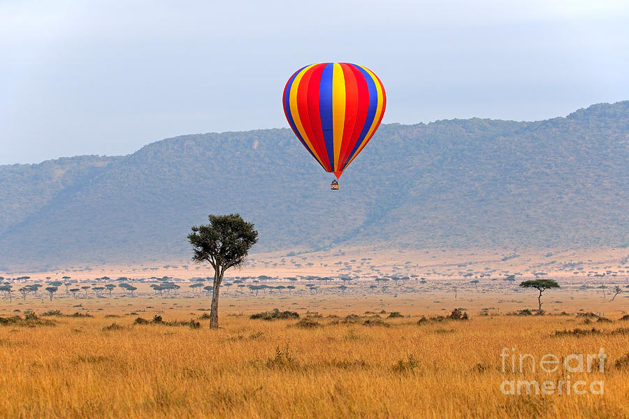 Nature Photograph - Hot Air Balloon, Masai Mara, Kenya by Ingo Schulz