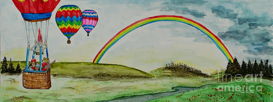 Hot Air Balloon Rainbow Painting by Janis Lee Colon