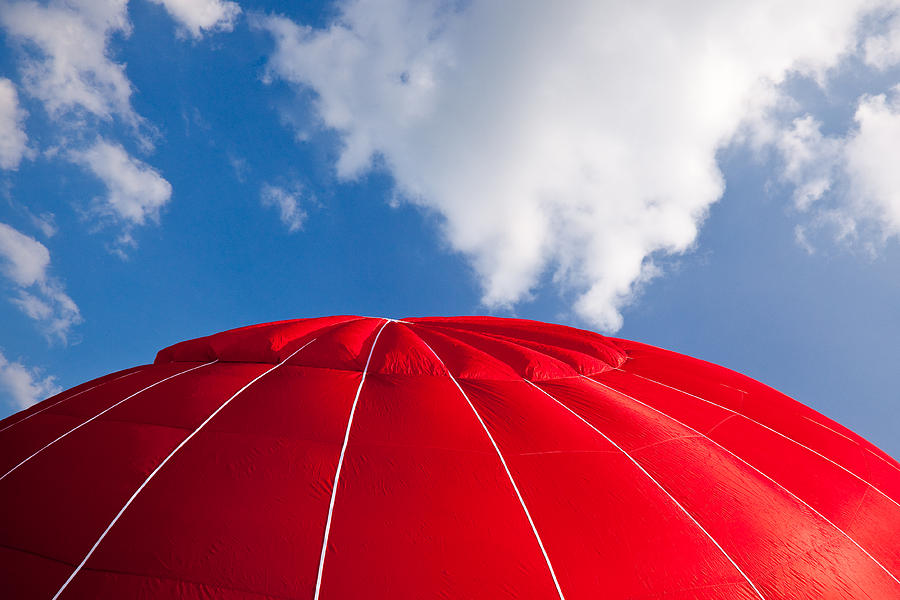 Hot air balloon - red Photograph by Steven Heap