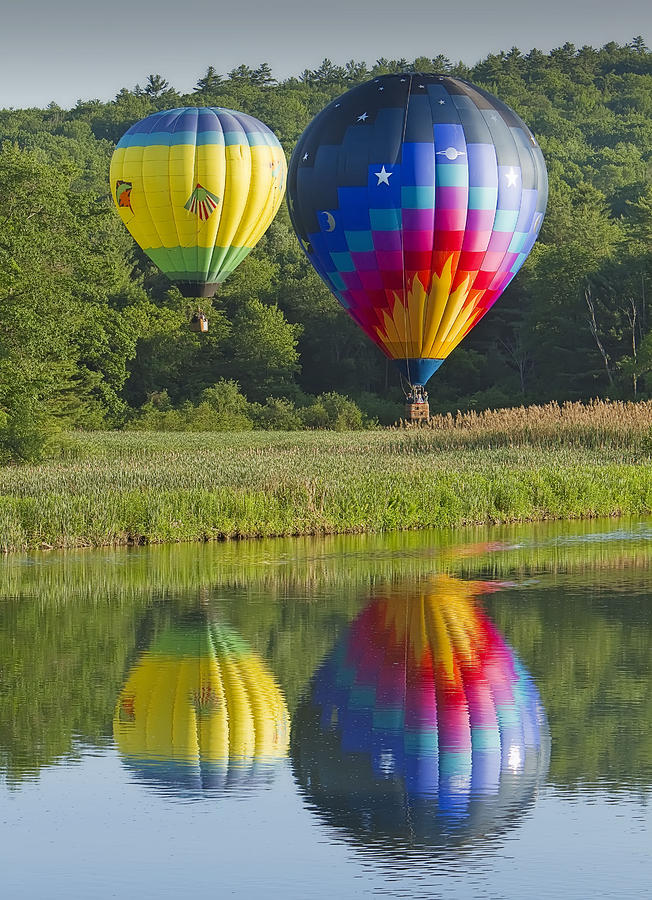 Hot Air Balloon Reflections Photograph by John Vose