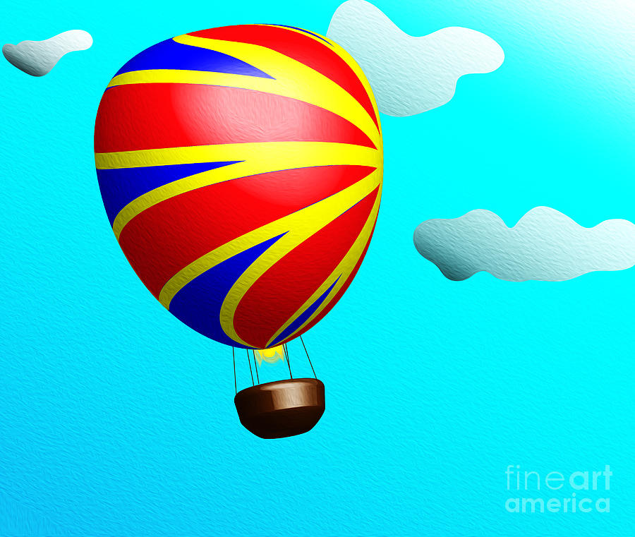 Balloon Digital Art - Hot Air Balloon Ride by Terry Weaver