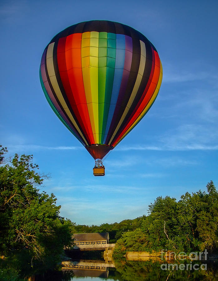 Butterfly Photograph - Hot Air Balloon Woodstock Vermont by Edward Fielding