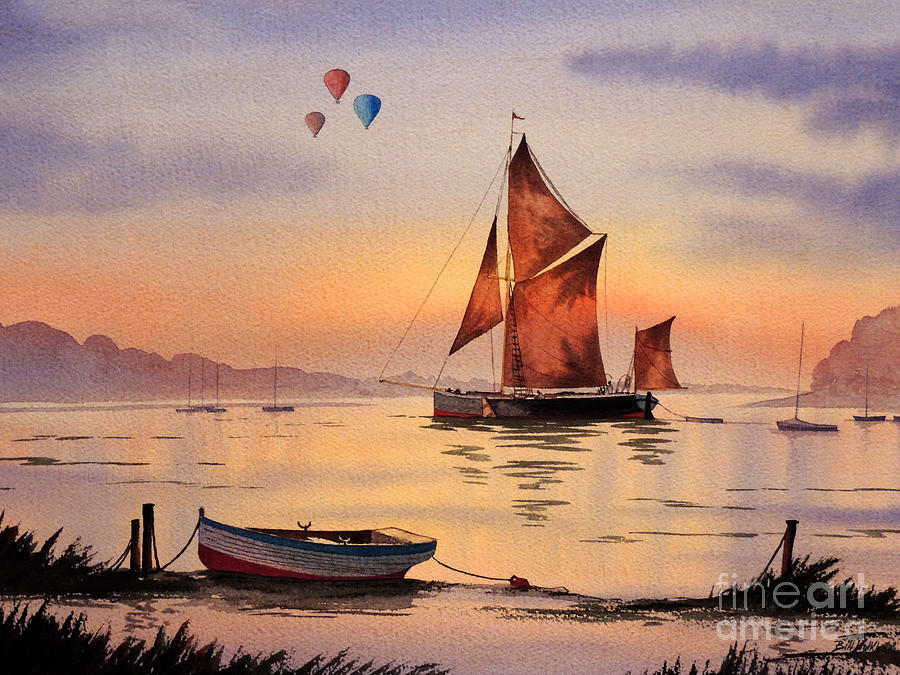 Boat Painting - Hot Air Ballooning by Bill Holkham