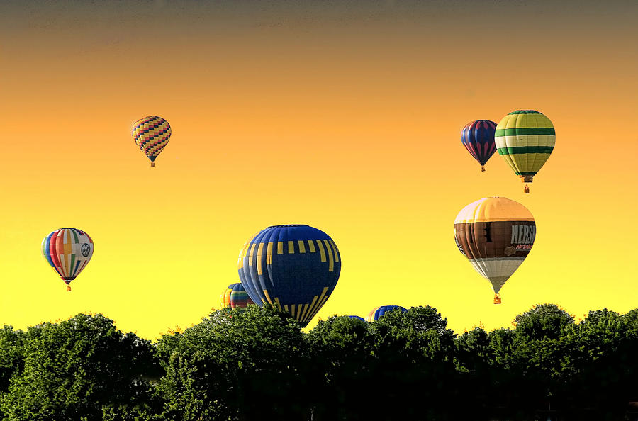 Hot Air Balloons At Sunset Photograph