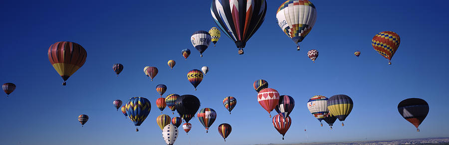 Transportation Photograph - Hot Air Balloons Floating In Sky by Panoramic Images
