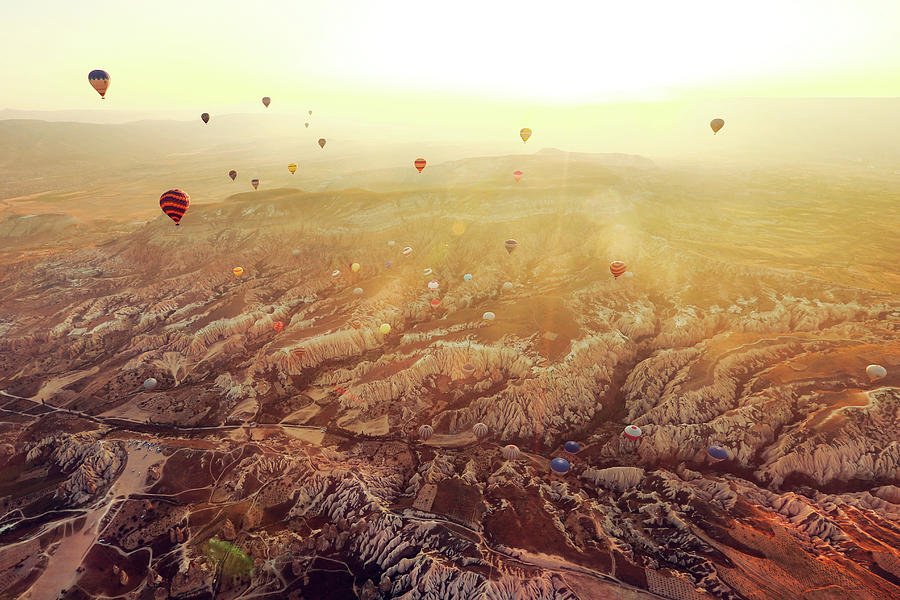 Hot Air Balloons Flying Over Photograph by Unic Hot Air Balloons Flying Over Photograph by Unic