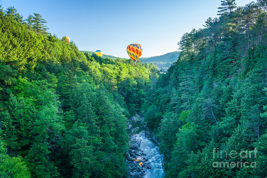 Hot Air Balloons over Quechee Gorge Photograph by Susan Cole Kelly