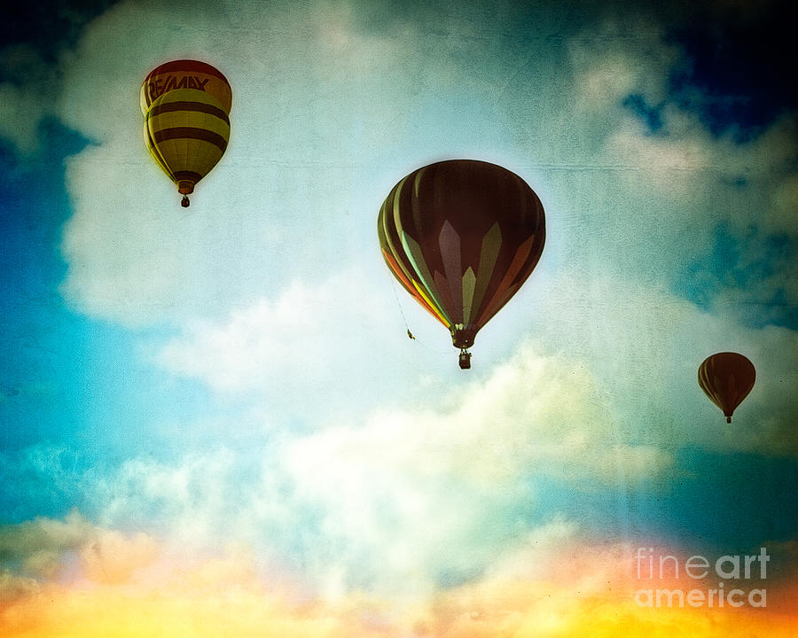 Hot Air Baloons in Blazing Sky Photograph by Eleanor Abramson