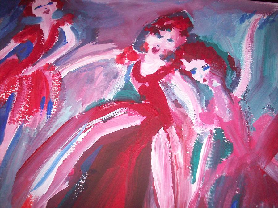 Hot and bothered ballet trio Painting by Judith Desrosiers