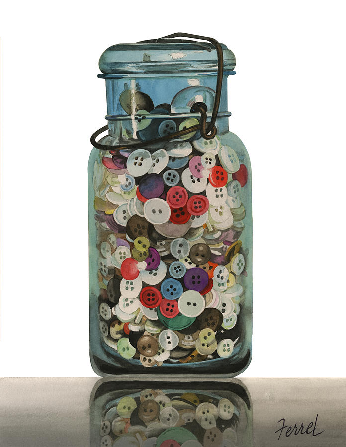 Jar Painting - Hot Buttons by Ferrel Cordle