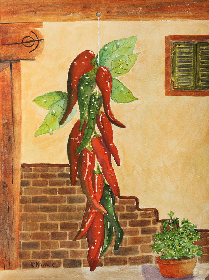 Hot Chili Peppers Painting by Patricia Novack