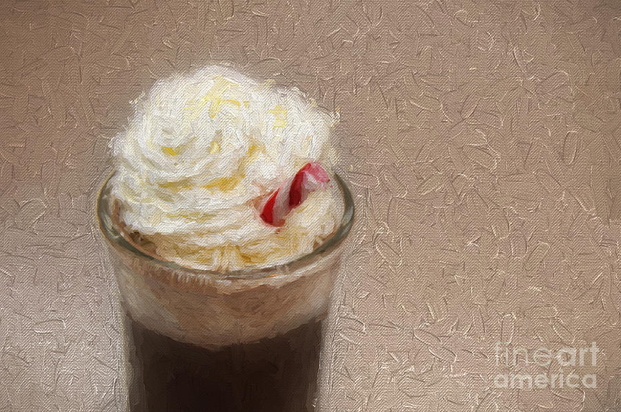 Hot Chocolate And Whipped Cream Painterly Photograph by Andee Design