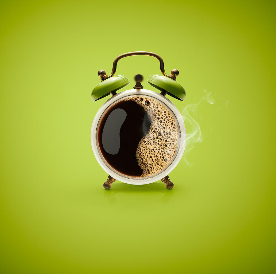 Hot Coffee Retro Alarm Clock Photograph by ThomasVogel