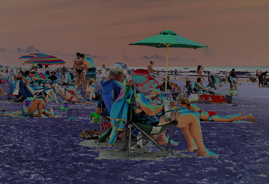 Summer Photograph - Hot Day at the Beach - Solarized by Suzanne Gaff