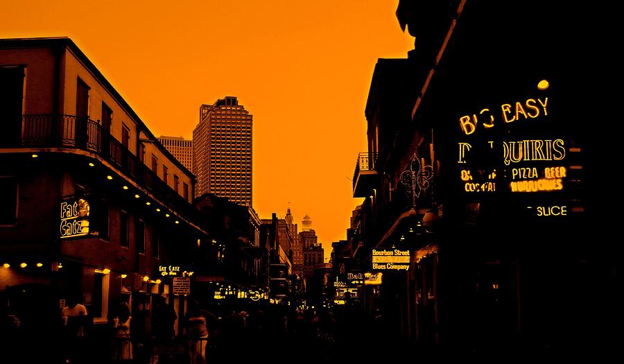 New Orleans Photograph - Hot Nights on Bourbon Street by Judy Hall-Folde