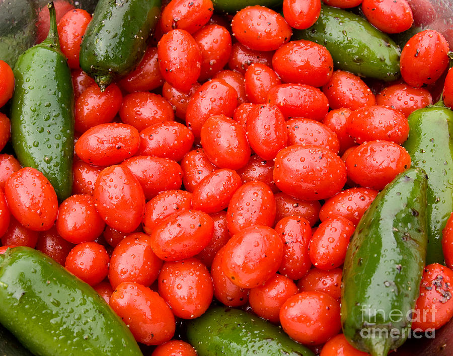 Hot Peppers and Cherry Tomatoes Photograph by James BO Insogna