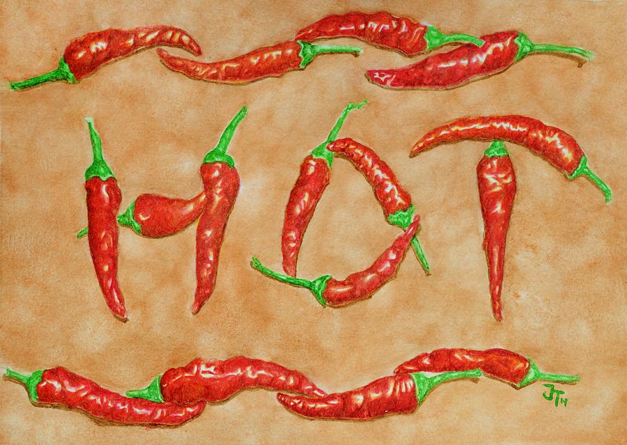 Vegetable Painting - Hot Peppers by Gerald Tierney