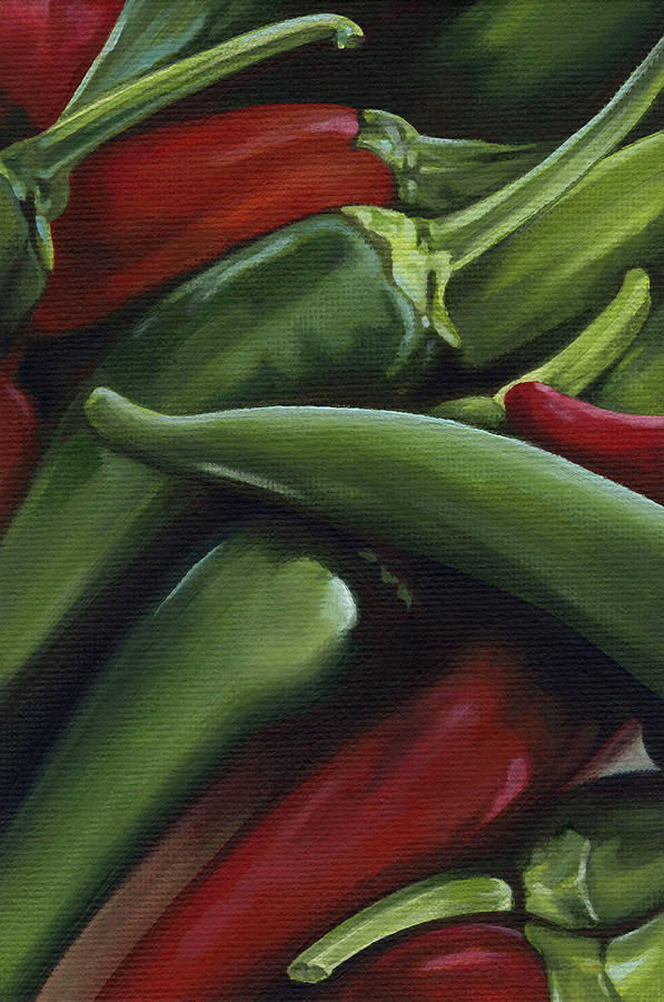 Hot Peppers Painting by Natasha Denger