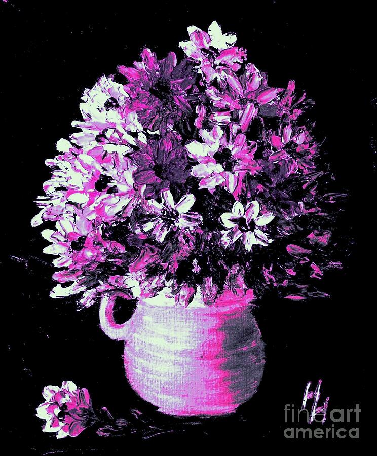 Hot Pink Flowers Painting by Hazel Holland