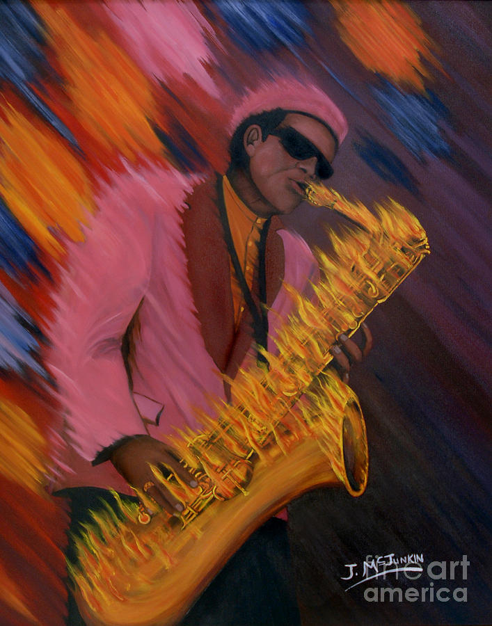 Jazz Painting - Hot Sax by Jeff McJunkin