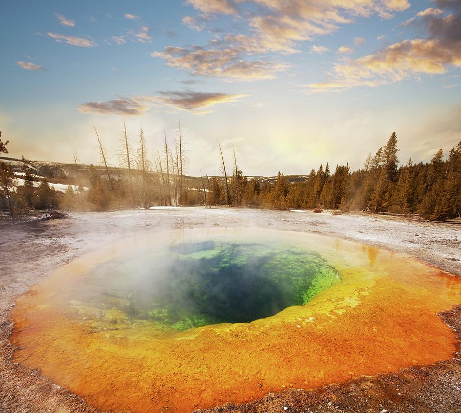 Hot Spring Against Sky Photograph By Ingram Publishing