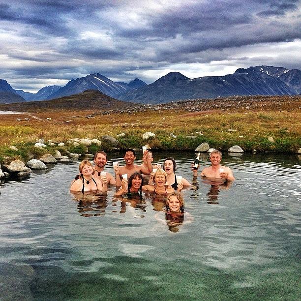 Hot Spring Fun In Greenland Photograph by Dave And Deb
