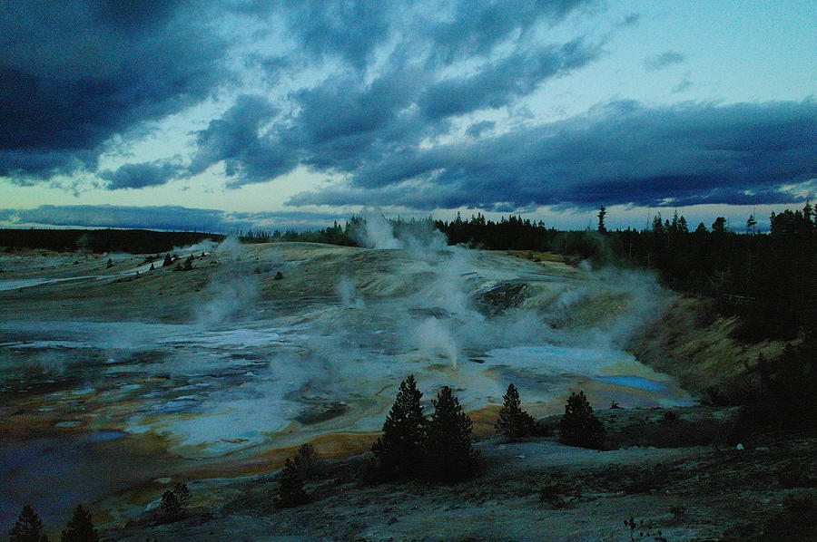 Yellowstone National Park Photograph - Hot Springs At Dusk by Jeff Swan