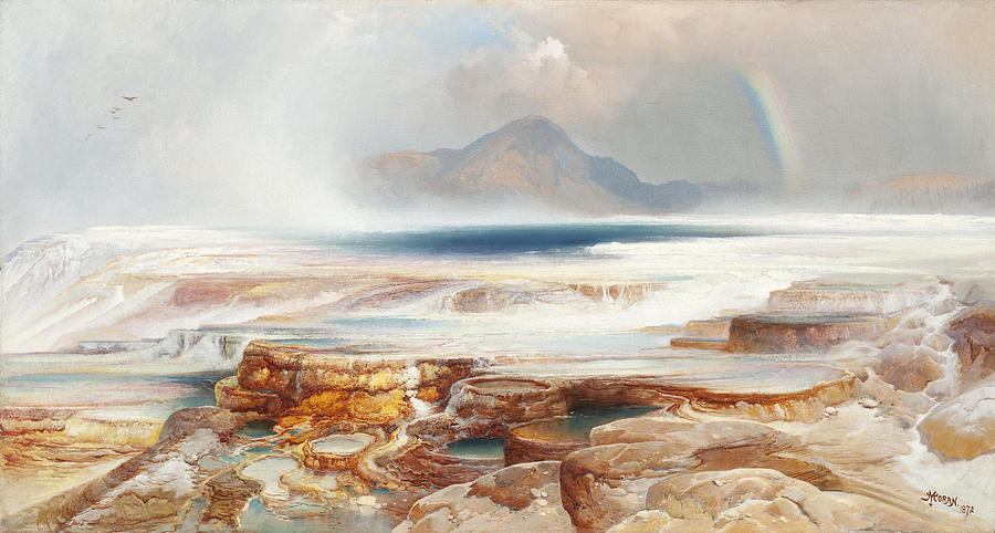 Hot Springs of the Yellowstone Painting by Thomas Moran