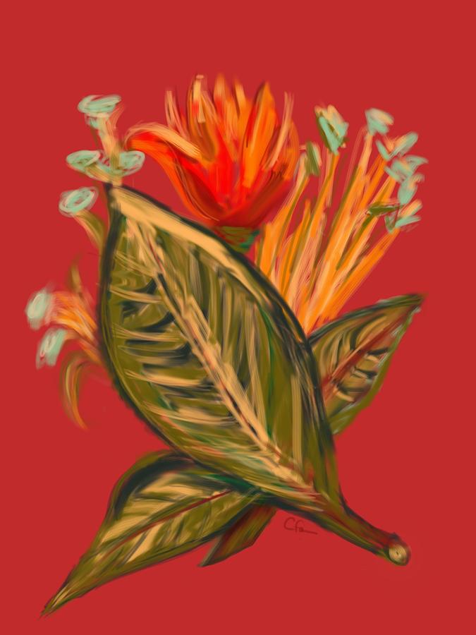 Hot Tulip l Digital Art by Christine Fournier