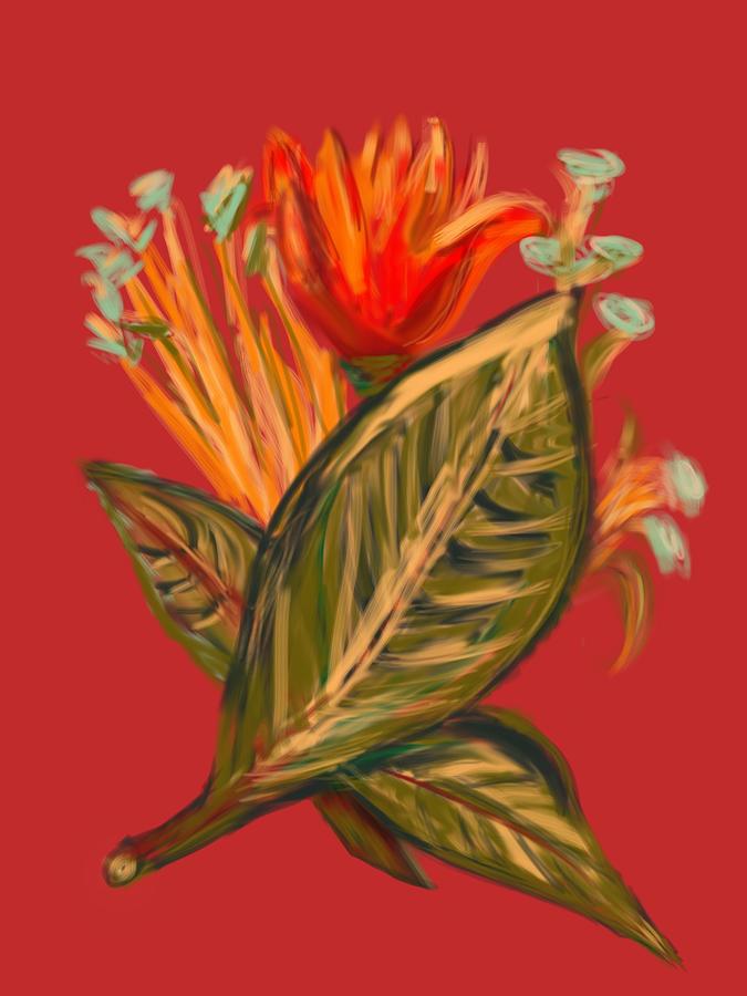 Hot Tulip R Digital Art by Christine Fournier