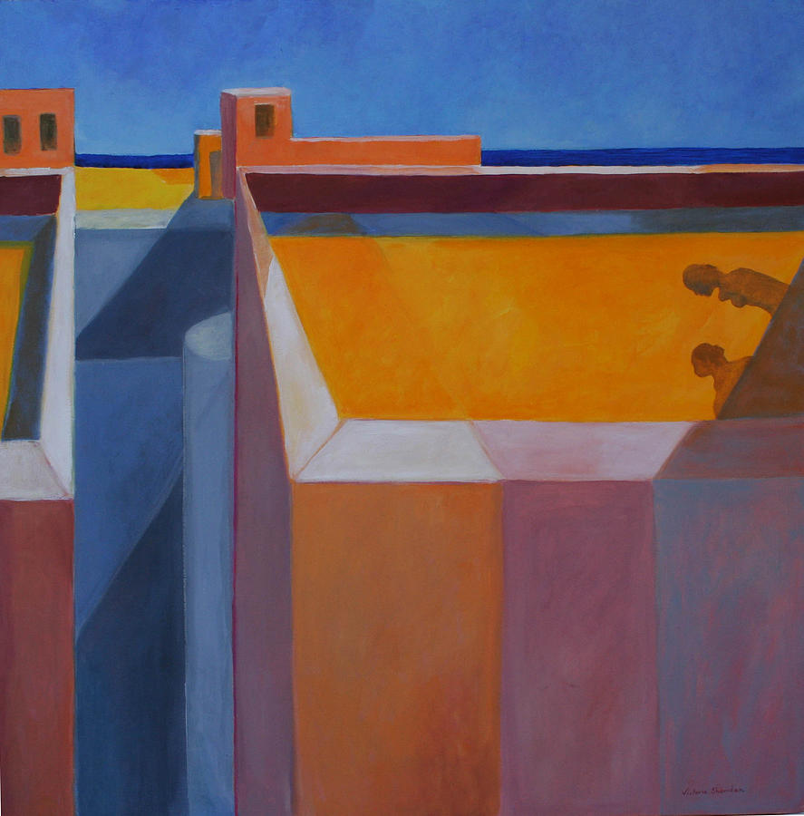 City Painting - Hot yellow roof by Victoria Sheridan