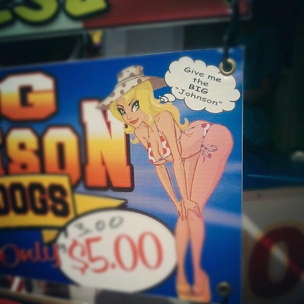 Sign Photograph - #hotdogs #bigjohnson #sign #fairfood by Tracy Hager