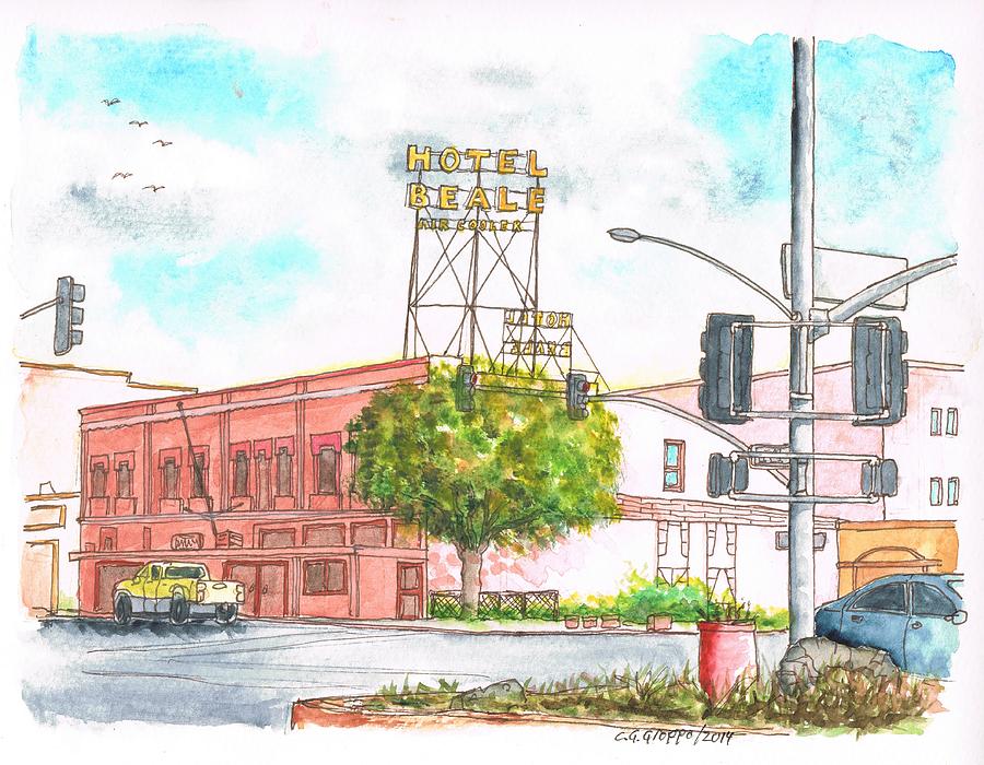 Hotel Beale in Route 66, Andy Devine Ave., Kingman, Arizona Painting by Carlos G Groppa