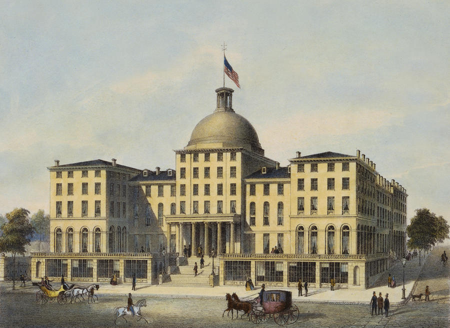 Cincinnati Drawing - Hotel Burnet Circa 1850 by Aged Pixel
