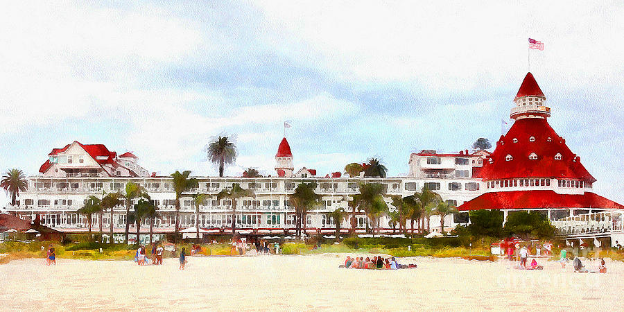 Architecture Photograph - Hotel Del Coronado In Coronado California 5D24255wcstyle long by Wingsdomain Art and Photography
