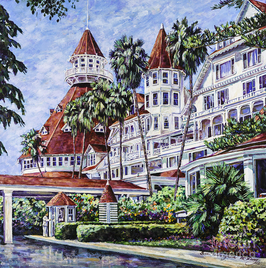 Hotel Del Entrance Painting by Glenn McNary