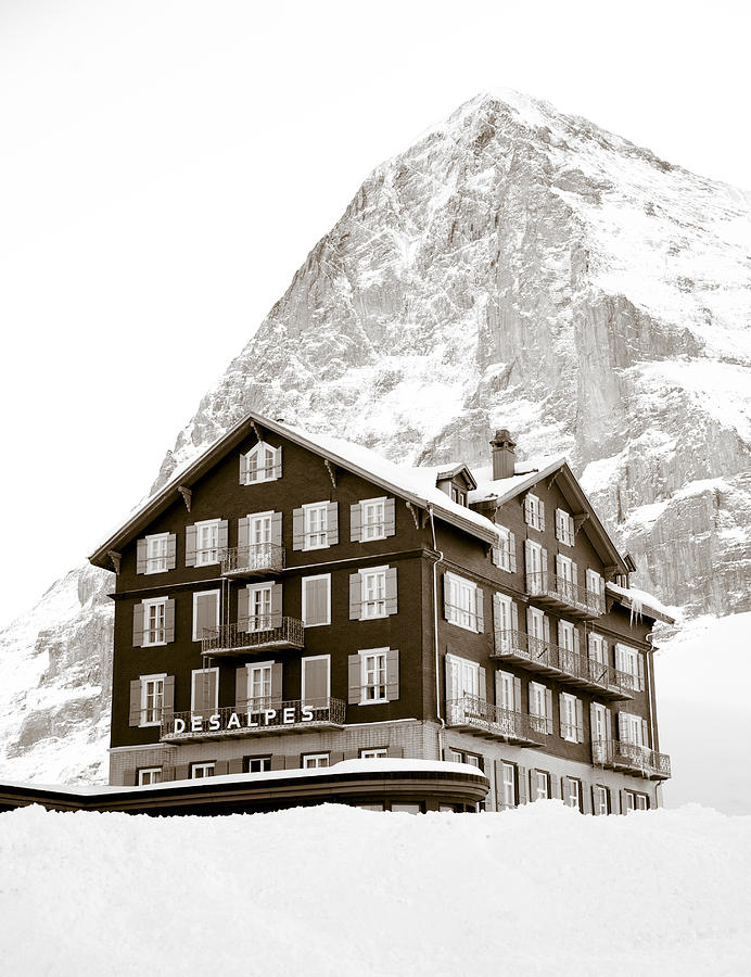 Hotel Des Alpes And Eiger North Face Photograph