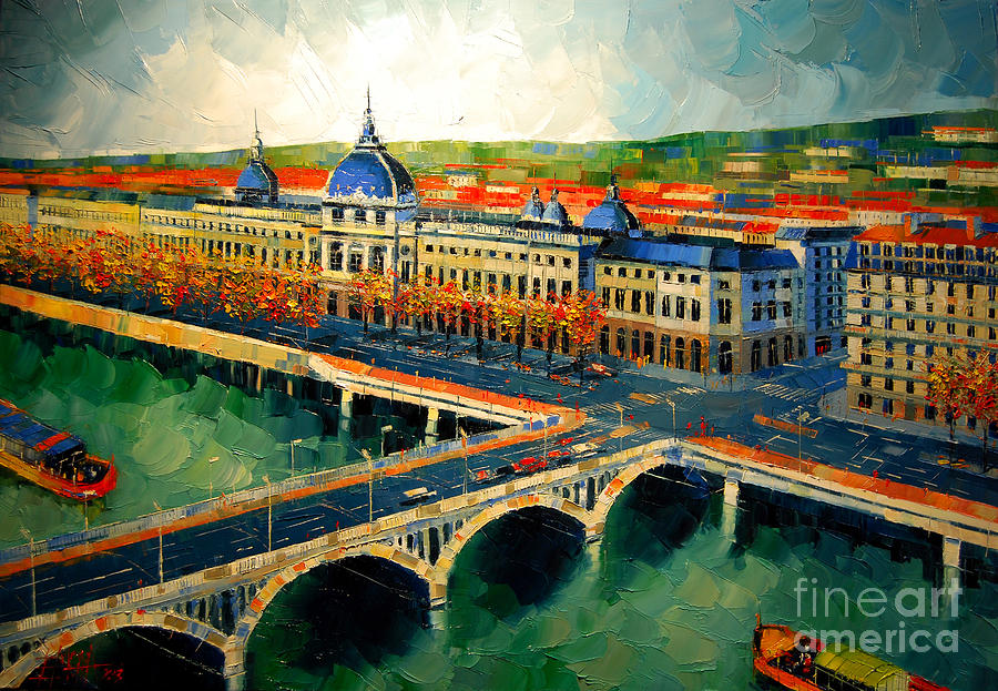 Impressionism Painting - Hotel Dieu de Lyon II by Mona Edulesco