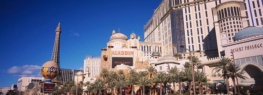 Las Vegas Photograph - Hotel In A City, Aladdin Resort And by Panoramic Images