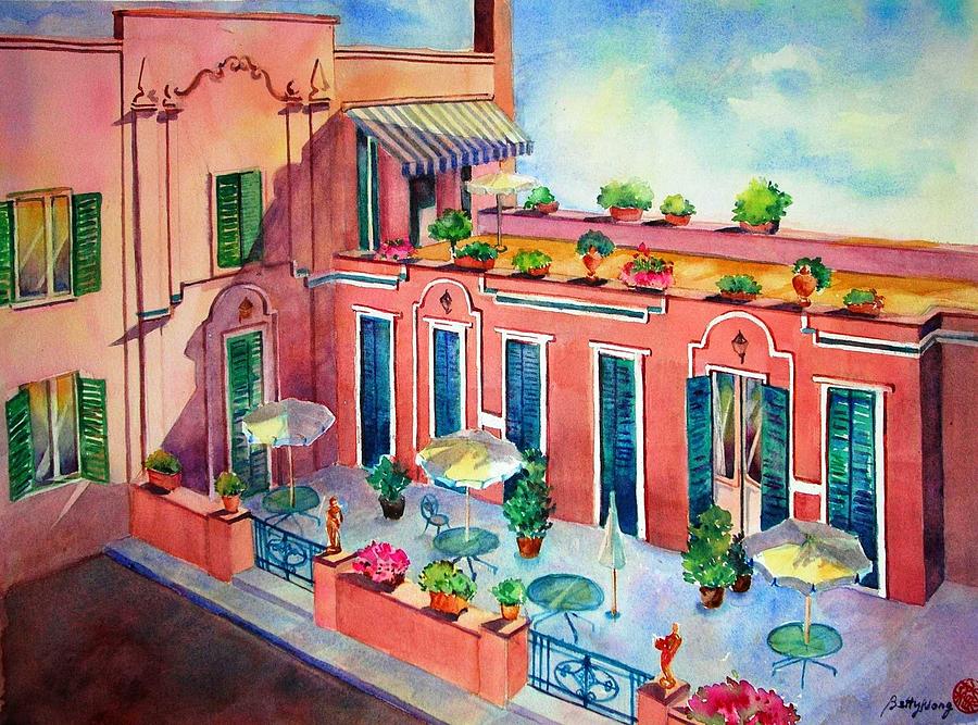 Hotel in Rome Painting by Betty M M Wong