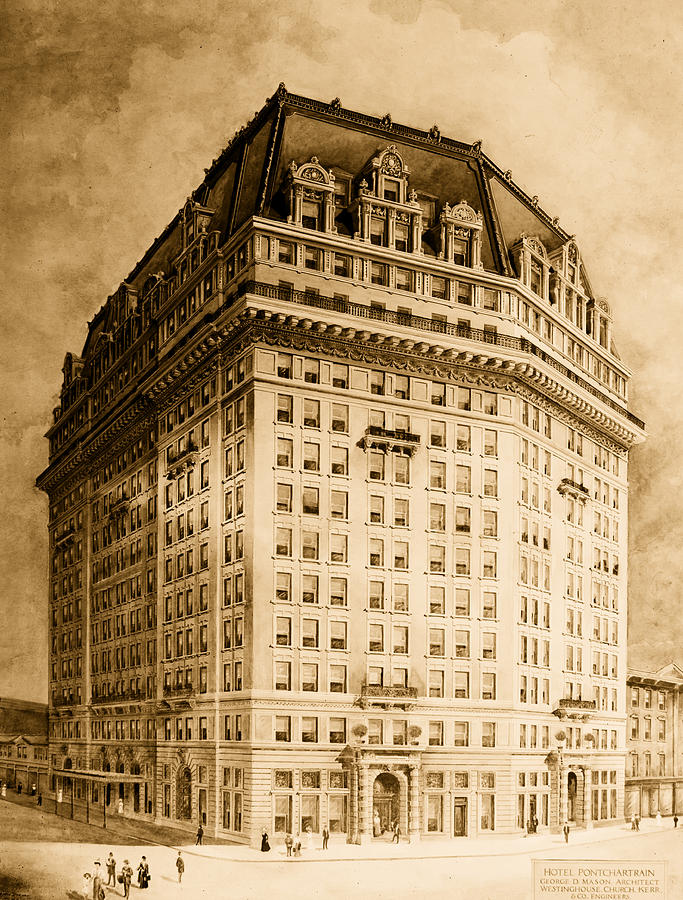 Architecture Drawing - Hotel Pontchartrain Detroit 1910 by Mountain Dreams