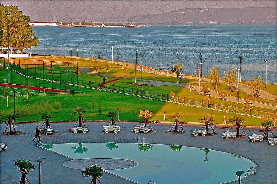 Hotel Pool near Dardenelles in Canakkale- Turkey Photograph by Ruth Hager