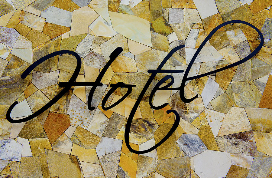 Architecture Photograph - Hotel Sign by Aged Pixel