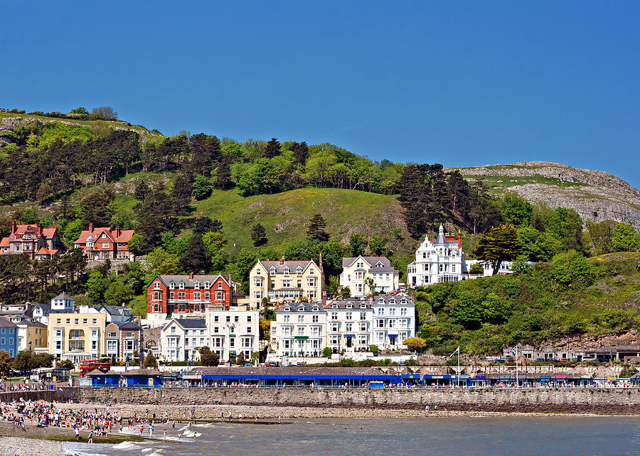 Summer Photograph - Hotels and guesthouseson Great Orme Llandudno Wales UK by Ken Biggs