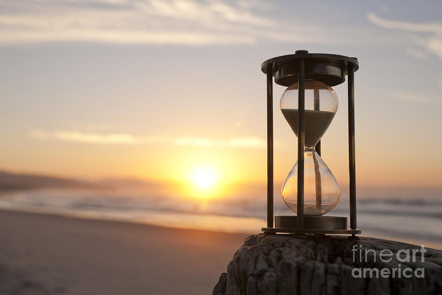 Hourglass Sand Timer Beach Sunrise Photograph by Colin and Linda McKie